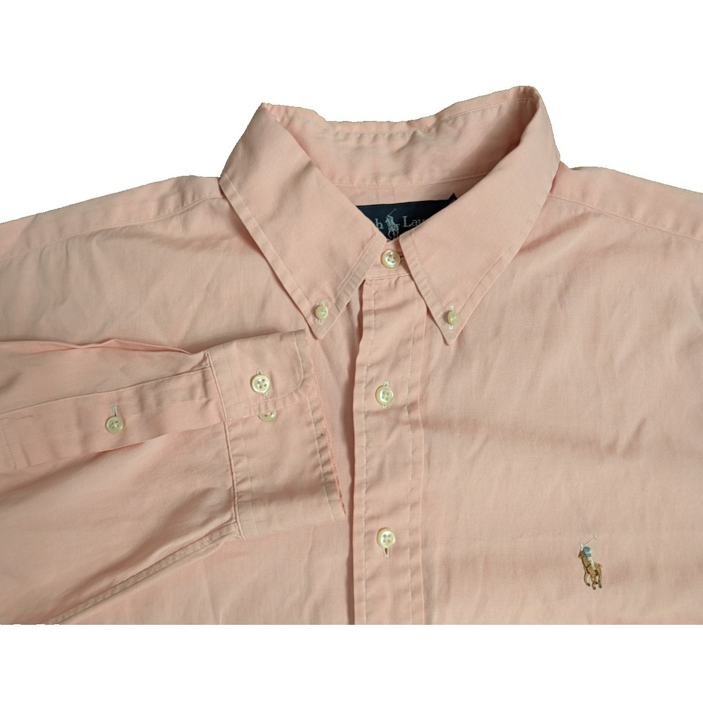 Polo Ralph Lauren Shirt Men's 17 32/33 Pink Oxford Classic Flesh Pony READ DESC